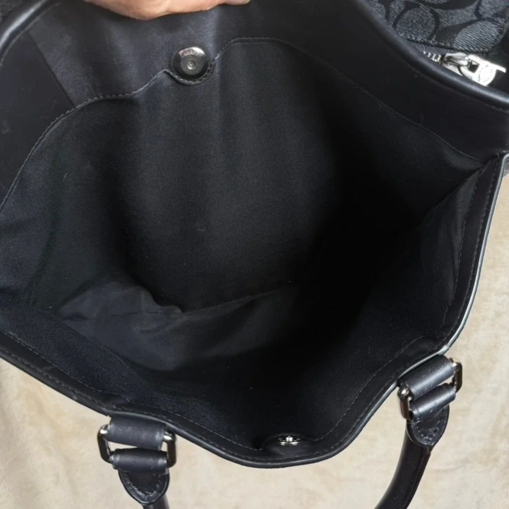 Coach Signature Business Tote Charcoal Black Monogram Crossbody Bag F54799